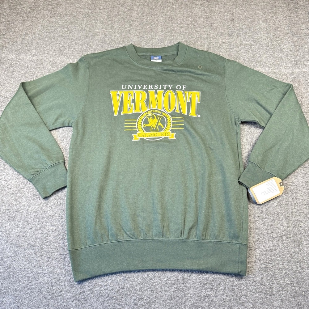 University Of Vermont Sweatshirt Mens Medium Green Catamounts NCAA College